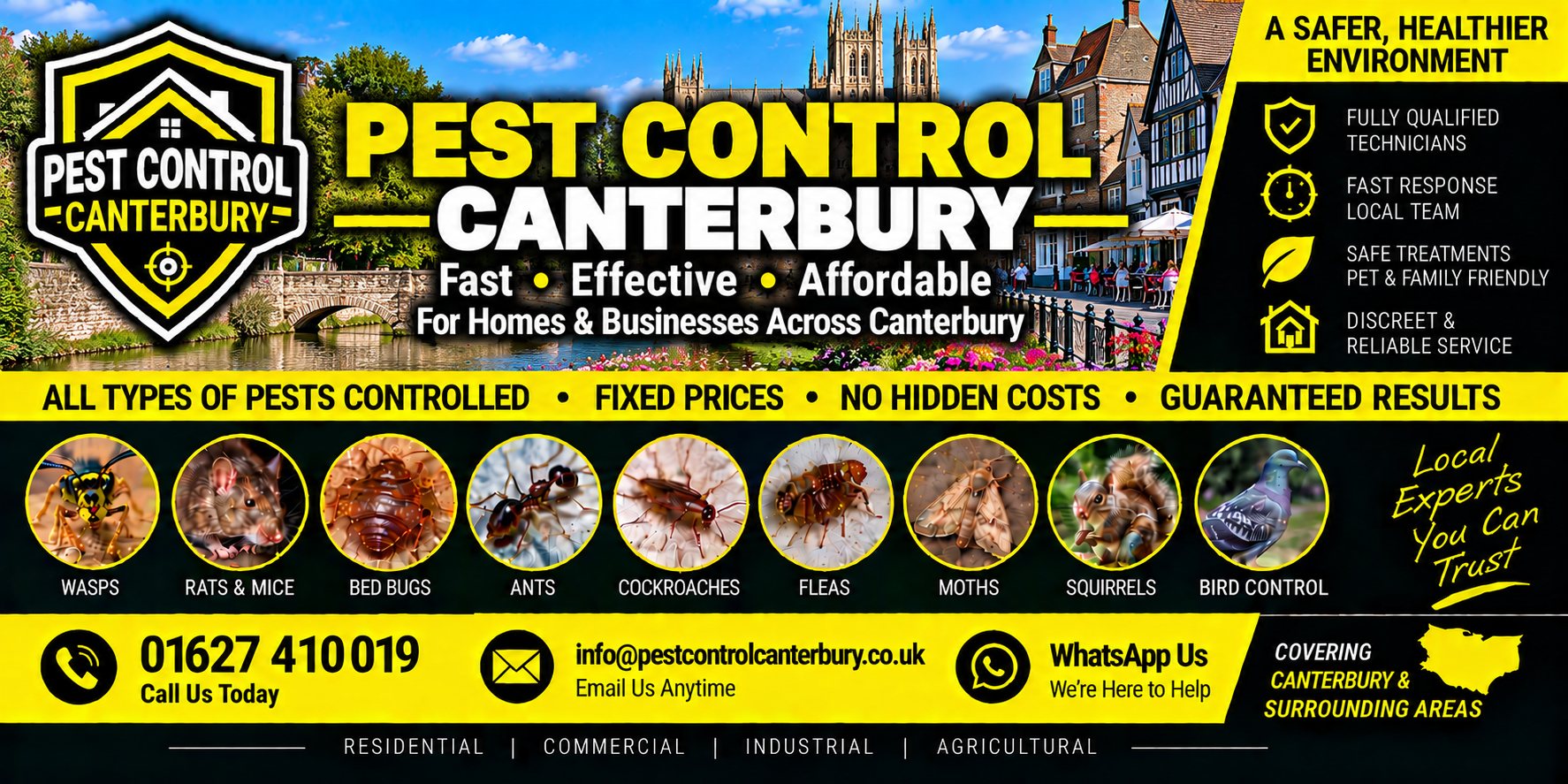 Pest control in Canterbury, Kent &mdash; Pest Control Kent 24, call 01622 410 019