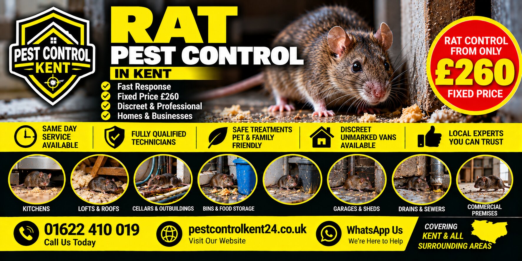 Rat control in Edenbridge, Kent — Pest Control Kent 24, call 01622 410 019