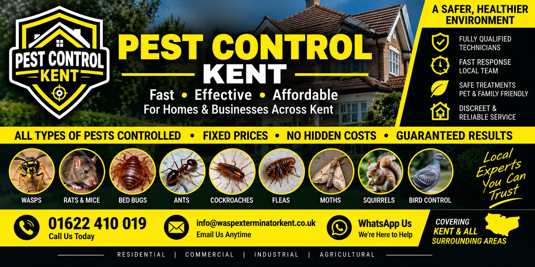 Pest Control Kent — fast, effective, affordable pest control for homes and businesses across Kent, call 01622 410 019